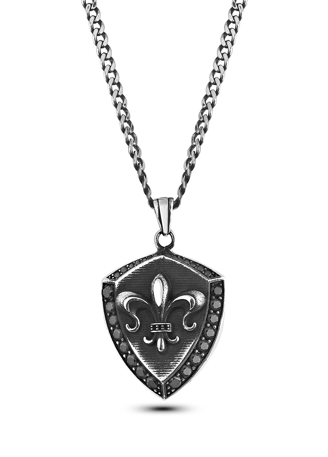 Boga Heraldic Fleur De Lis Erkek Gümüş Kolye